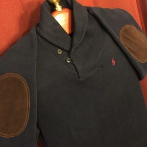 Mens Ralph Lauren Polo Sweater w/ Suede Patch